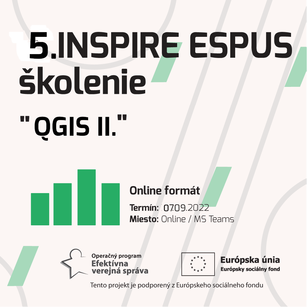 Pozývame Vás na piate INSPIRE ESPUS školenie zamerané na tému "QGIS II“.