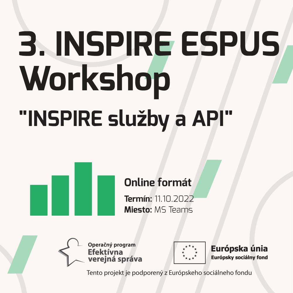 Pozývame Vás na tretí INSPIRE ESPUS workshop zameraný na tému "INSPIRE služby a APIs “.