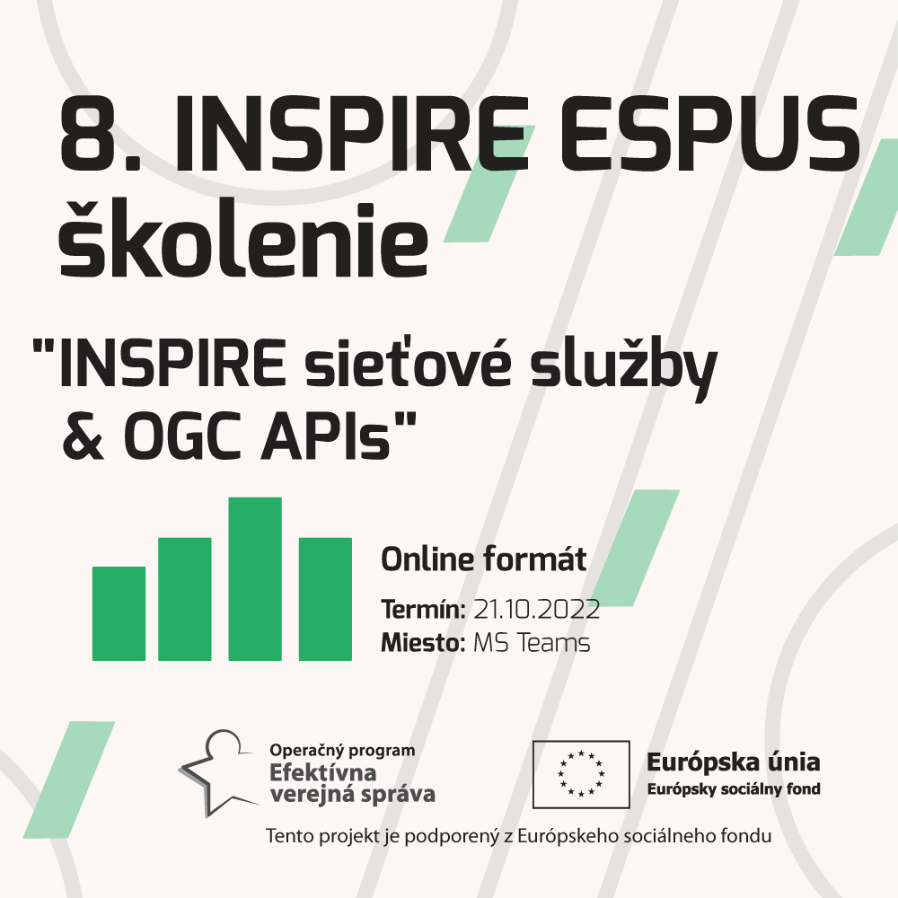 Pozývame Vás na ôsme INSPIRE ESPUS školenie zamerané na témy "INSPIRE sieťové služby & OGC APIs".