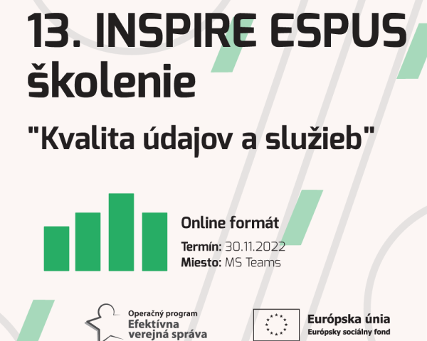 Výstupy 13.INSPIRE ESPUS Školenia "Kvalita údajov a služieb"