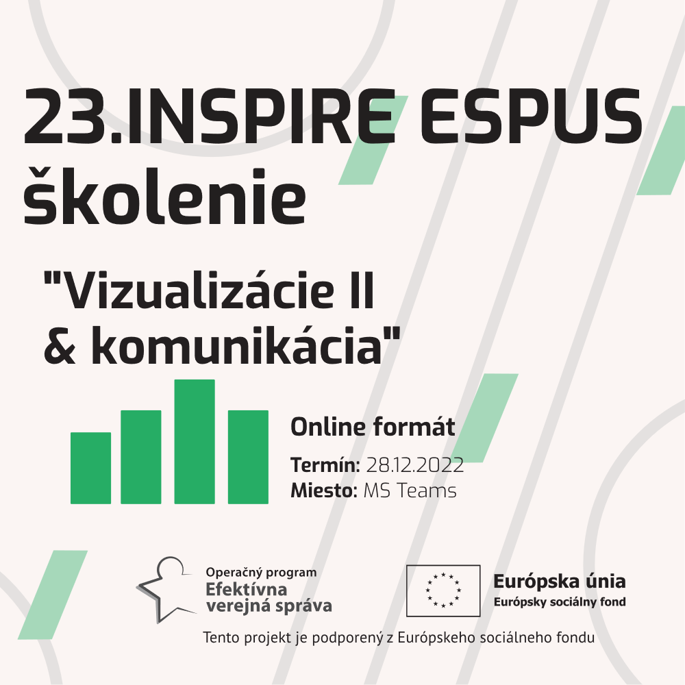 Dňa 28.12.2022 Ministerstvo životného prostredia SR zorganizovalo 23.INSPIRE ESPUS školenie zamerané na tému “Vizualizácie II & komunikácia”. Príspevok poskytuje výstupy z tohto podujatia.
